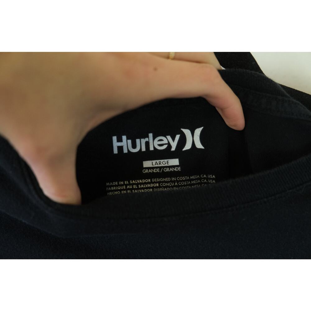 Hurley Mens Logo Black Short Sleeve TShirt Size Large Skater Tee - Picture 3 of 4
